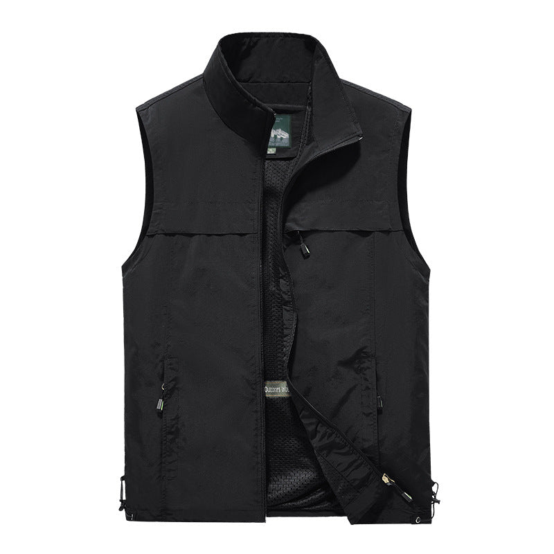 Gilet d'extérieur léger pour hommes, coupe-vent, avec col montant et poches zippées Echo Archiv
