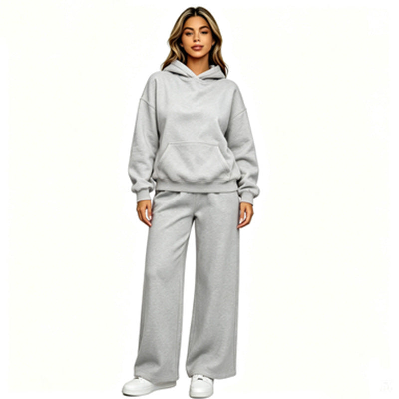 Sweat à capuche décontracté pour femmes avec pantalons larges Echoarchiv
