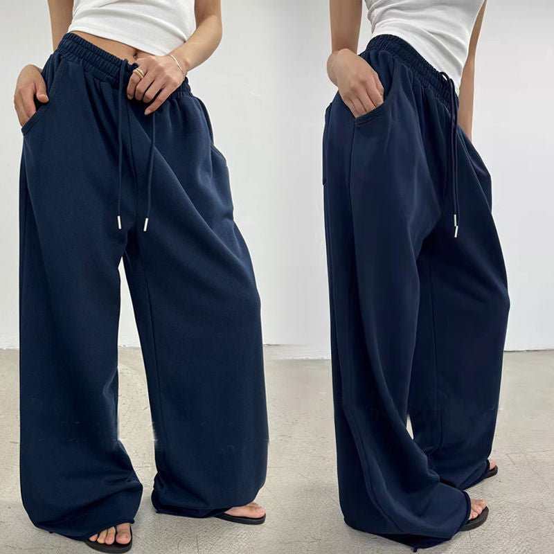 Pantalon lounge large taille haute pour femmes avec taille froncée et cordon de serrage Echo Archiv