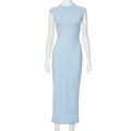 Robe maxi ajustée pour femmes avec col montant élégant R&B