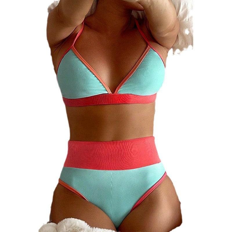 Bikini taille haute pour femmes avec design de bretelles ajustables R&B