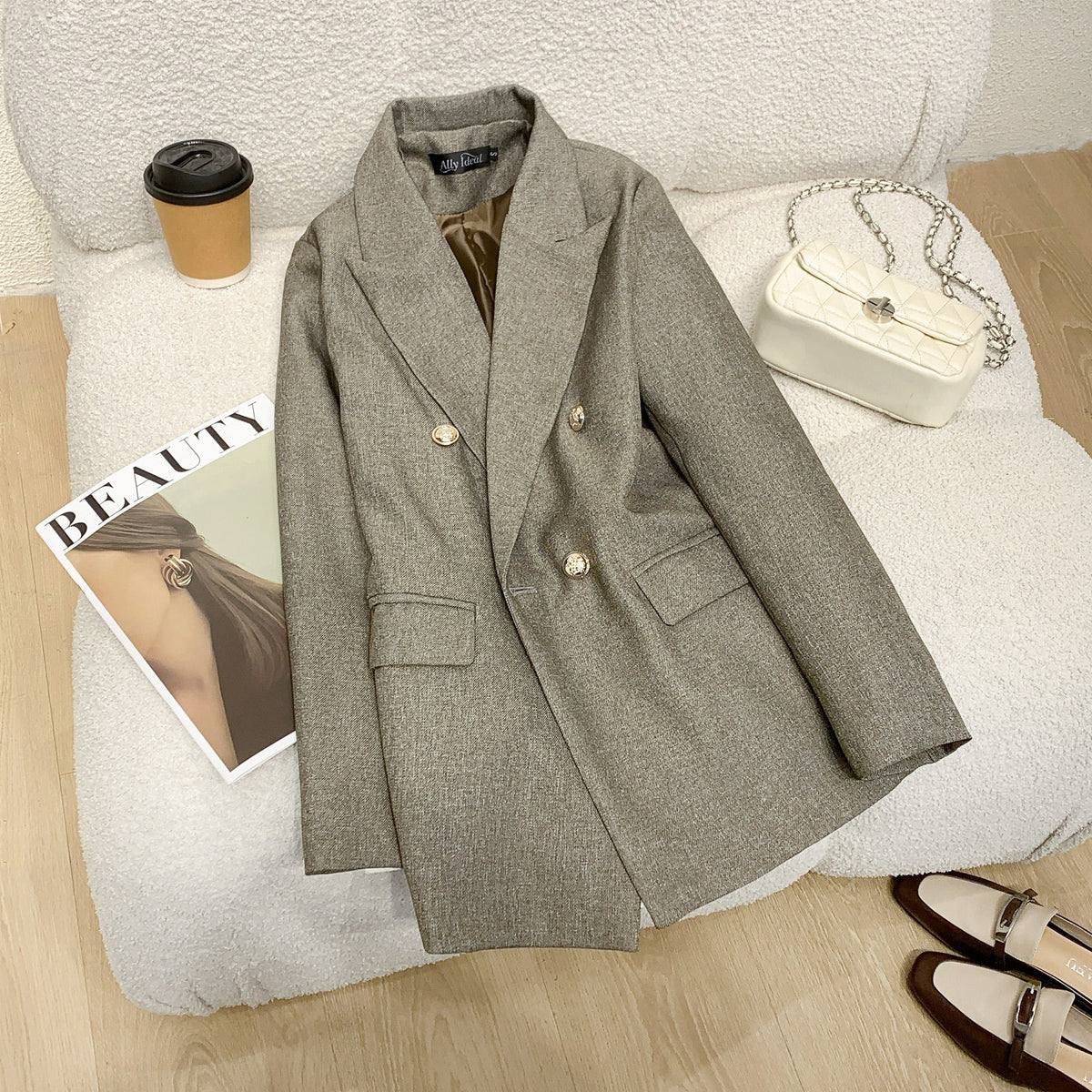 Élégant blazer à double boutonnage pour femme