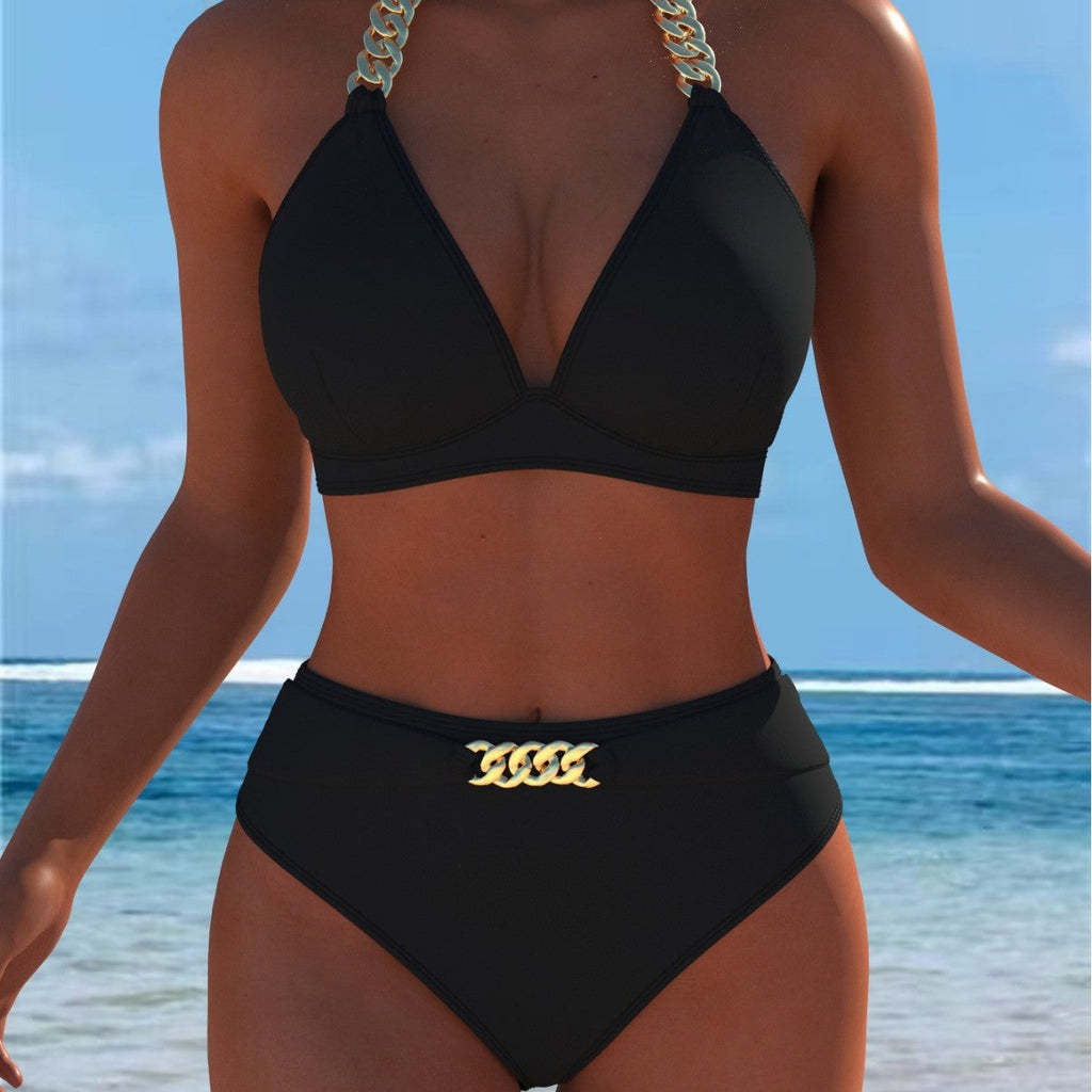 Bikini pour femmes avec motif marbré luxueux et détails raffinés R&B