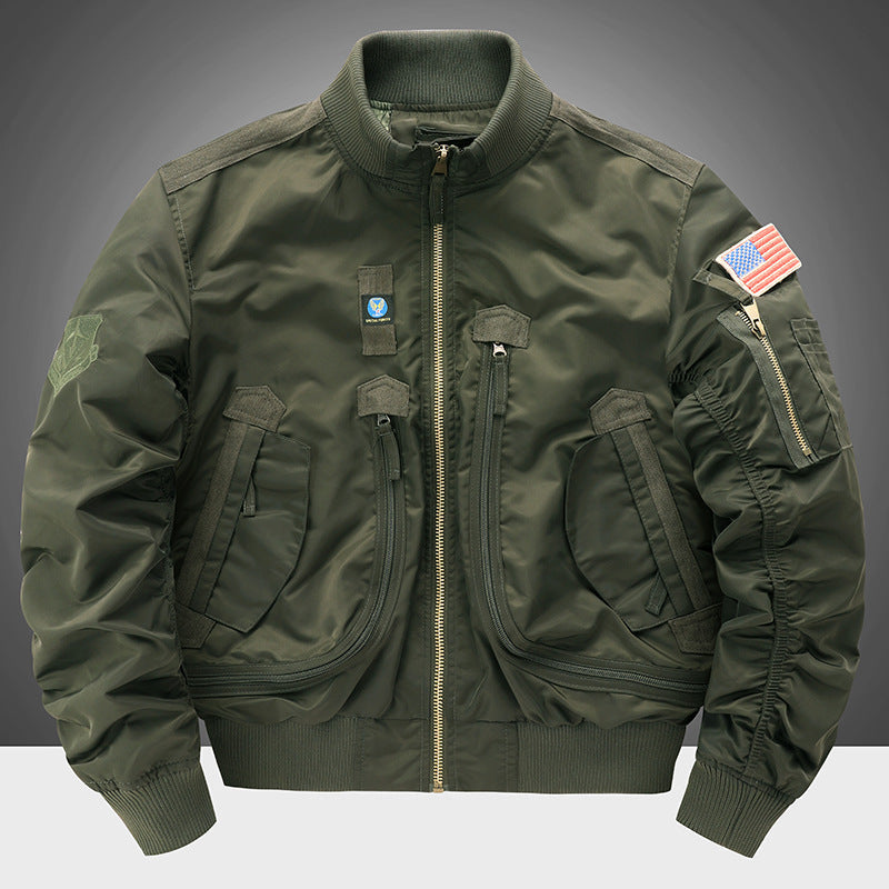Veste bomber pilote pour hommes avec poche sur le bras, plusieurs poches zippées et bord-côte Echo Archiv