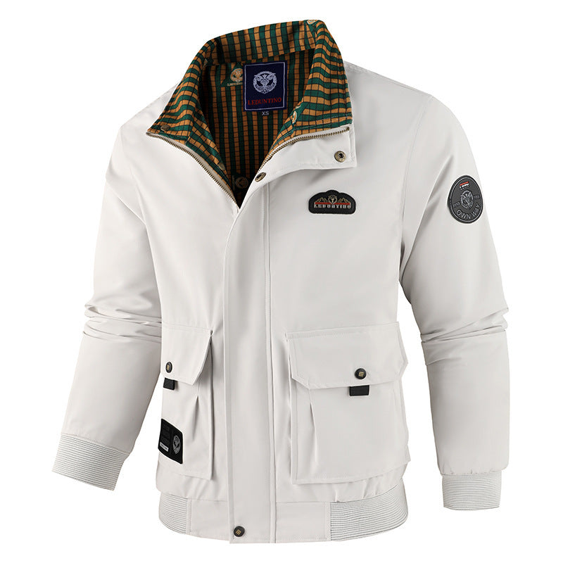 Veste bomber Field pour hommes en tissu coupe-vent avec rembourrage matelassé au col intérieur, fermeture éclair frontale cachée et poches à rabat multifonctionnelles Echo Archiv