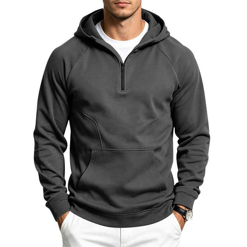Haut à capuche pour hommes avec demi-zip et coupe sportive et ajustée Echoarchiv