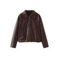 Veste en simili cuir classique pour femmes