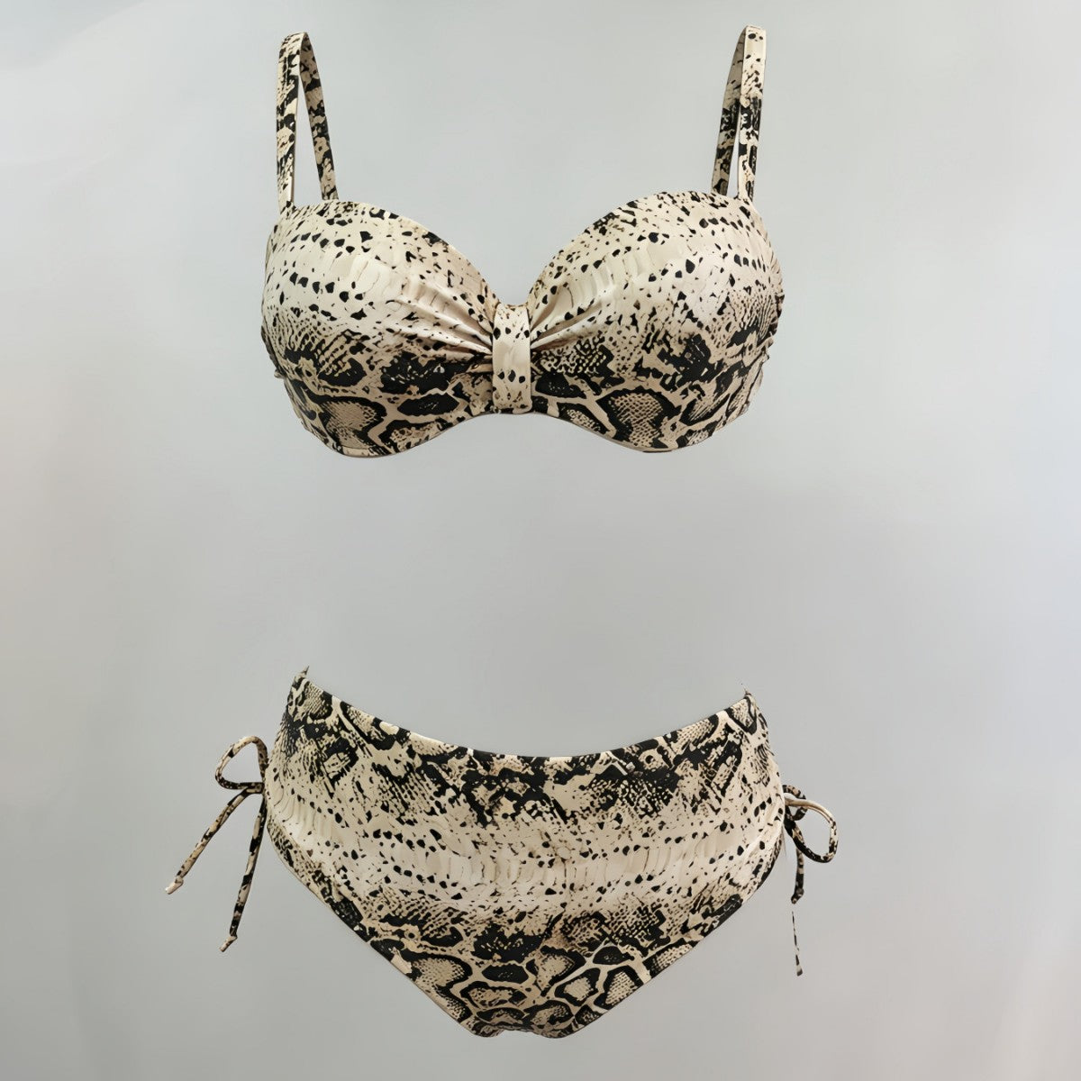 Bikini R&B à imprimé serpent taille haute pour femmes