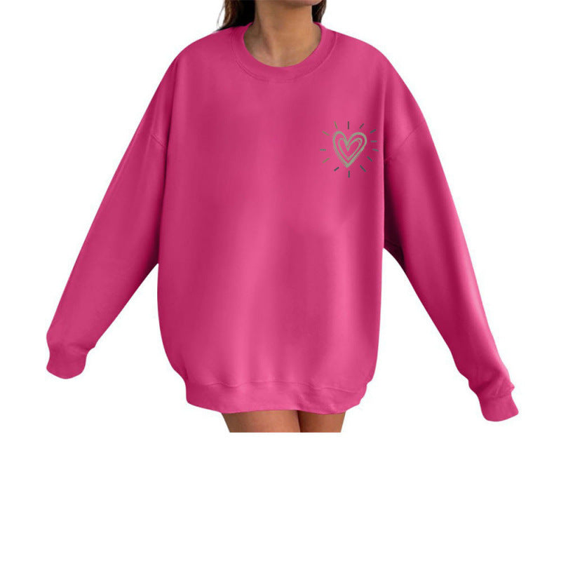 Sweat-shirt confortable pour femmes avec motif en cœur Echoarchiv