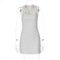 Robe mini ludique à pois et dentelle pour femmes R&B