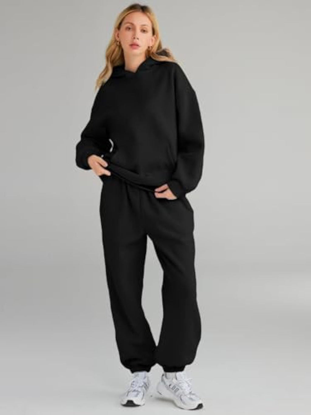 Ensemble de jogging à capuche décontracté pour femmes en French Terry avec sweat à capuche oversize et pantalon de jogging taille haute