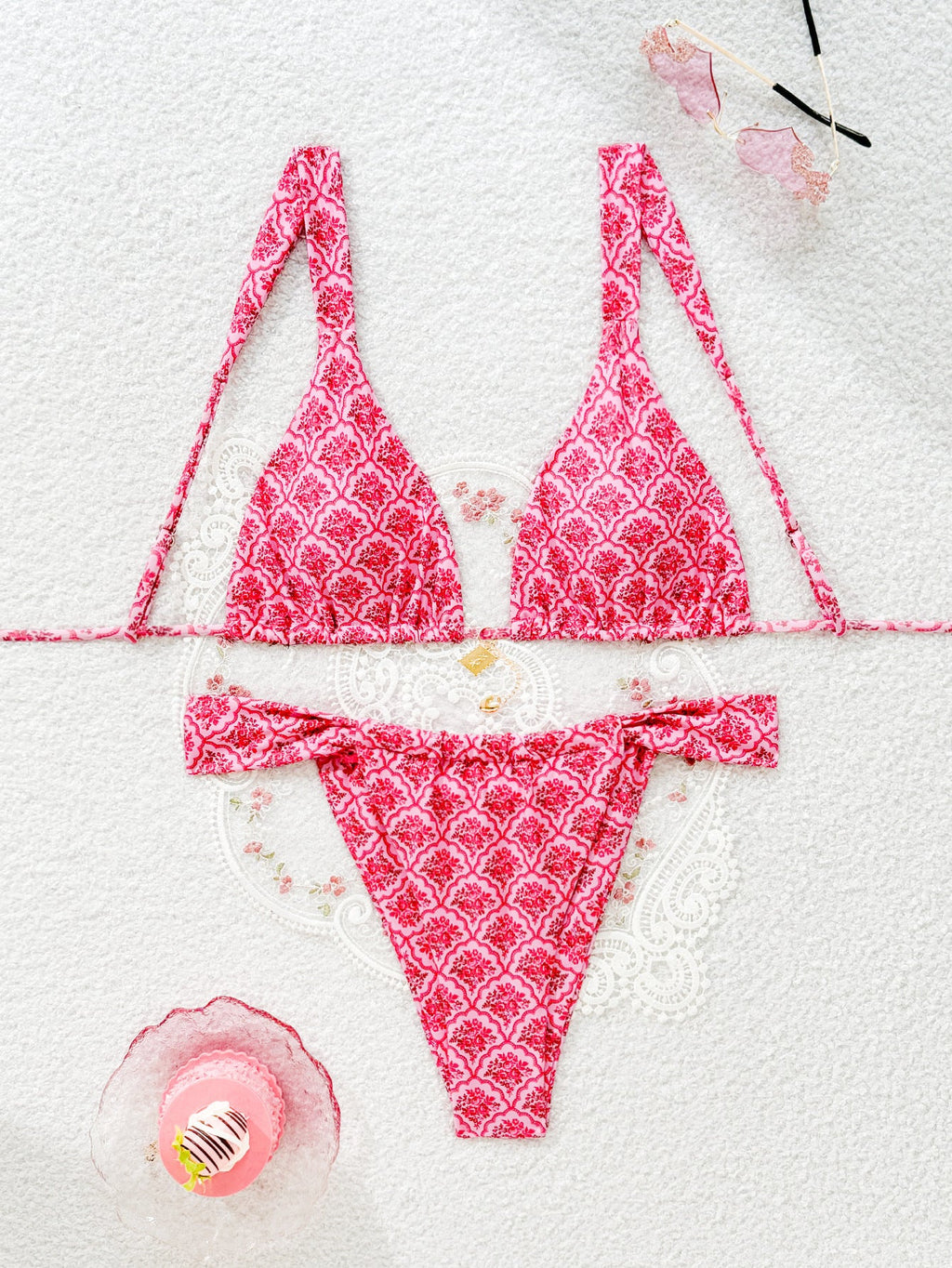 Bikini triangle femme avec motif floral léopard Echo Archiv