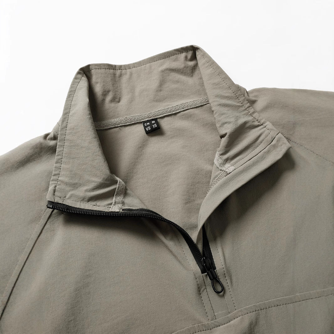 Pull-over tactique Halfzip pour hommes avec col montant, fermeture éclair cachée et poches sur les manches Echo Archiv