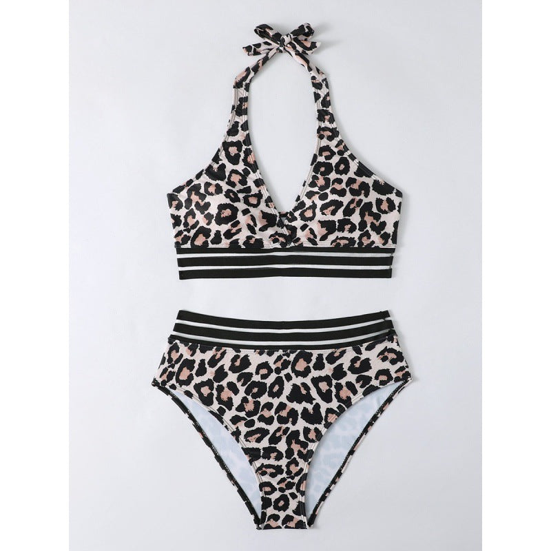 Ensemble bikini triangle pour femmes avec motif rayé sportif R&B