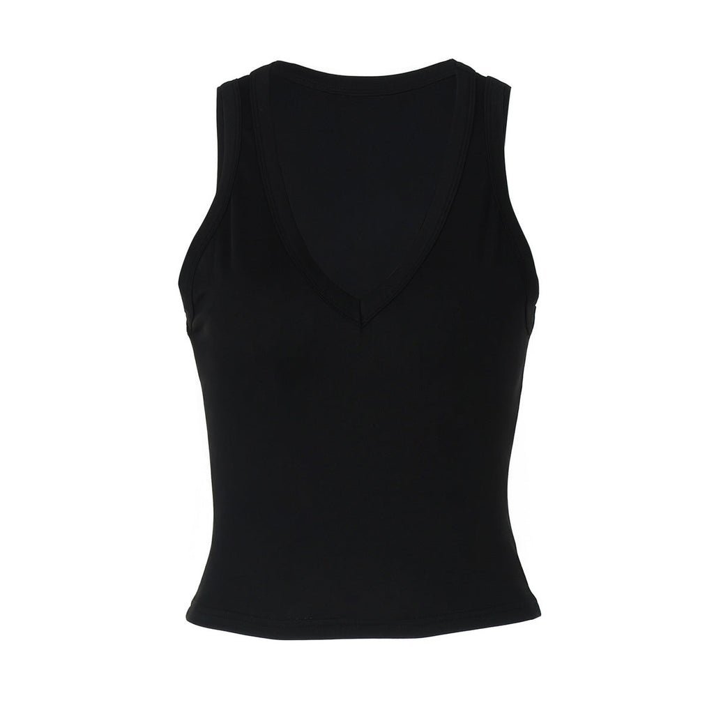 Top V-Neck ajusté pour femmes en matière élastique Heidi-Mode
