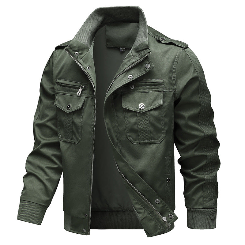 Veste de bombardier en toile légère pour hommes avec panneaux de couture renforcés, fermeture éclair à double sens cachée, épaulettes et coupe ergonomique Echo Archiv