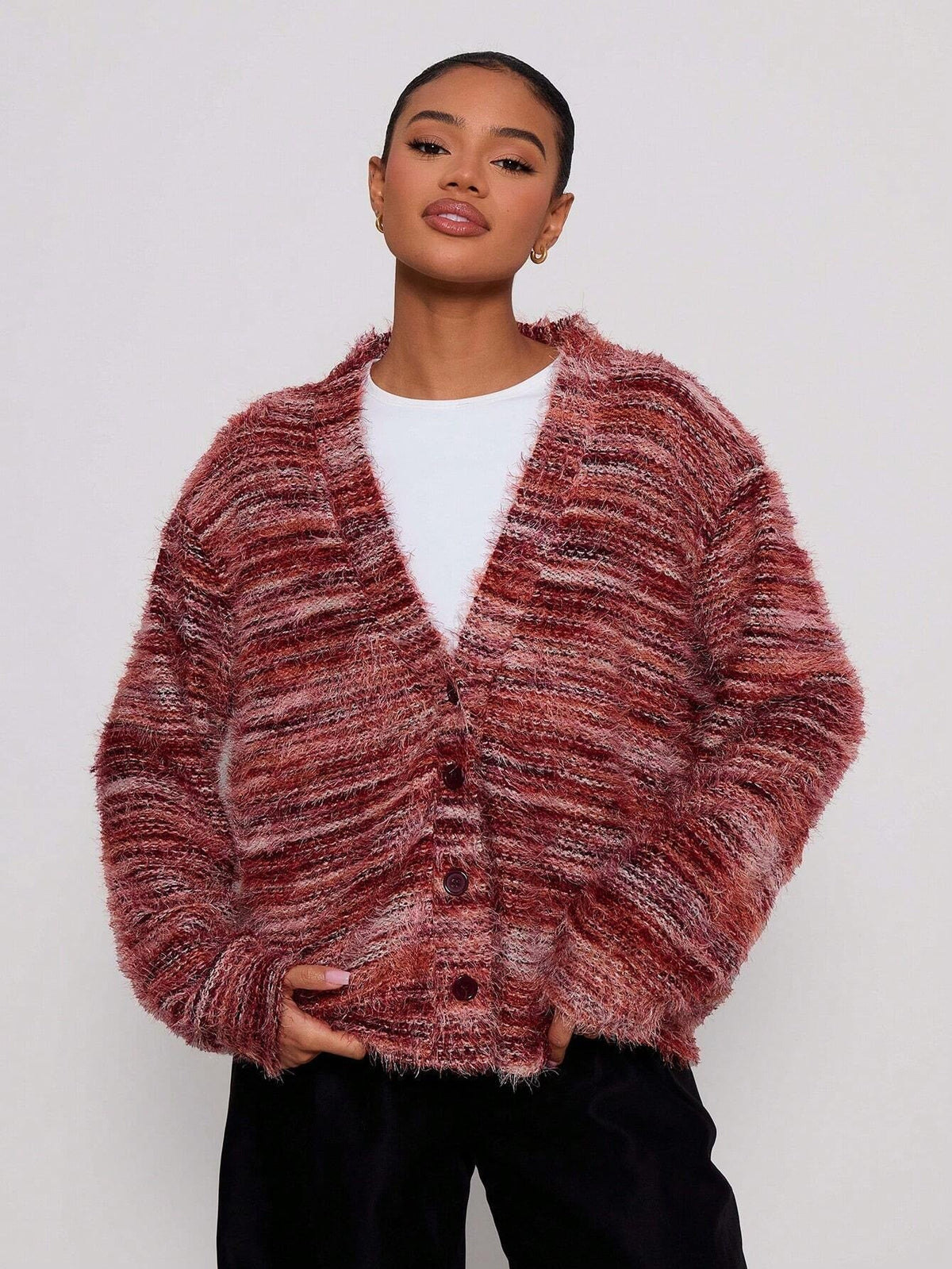 Pull oversized à manches longues pour femmes
