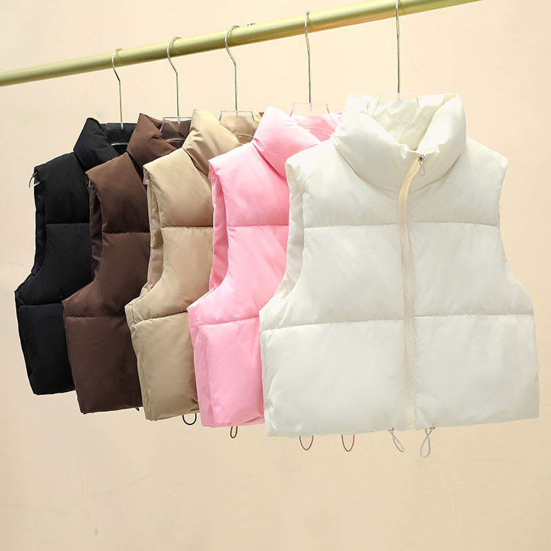Gilet court matelassé pour femme avec col montant, fermeture éclair à double sens et ourlet ajustable Echo Archiv