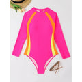 Maillot de bain à manches longues pour femmes avec accents sportifs et modernes R&B