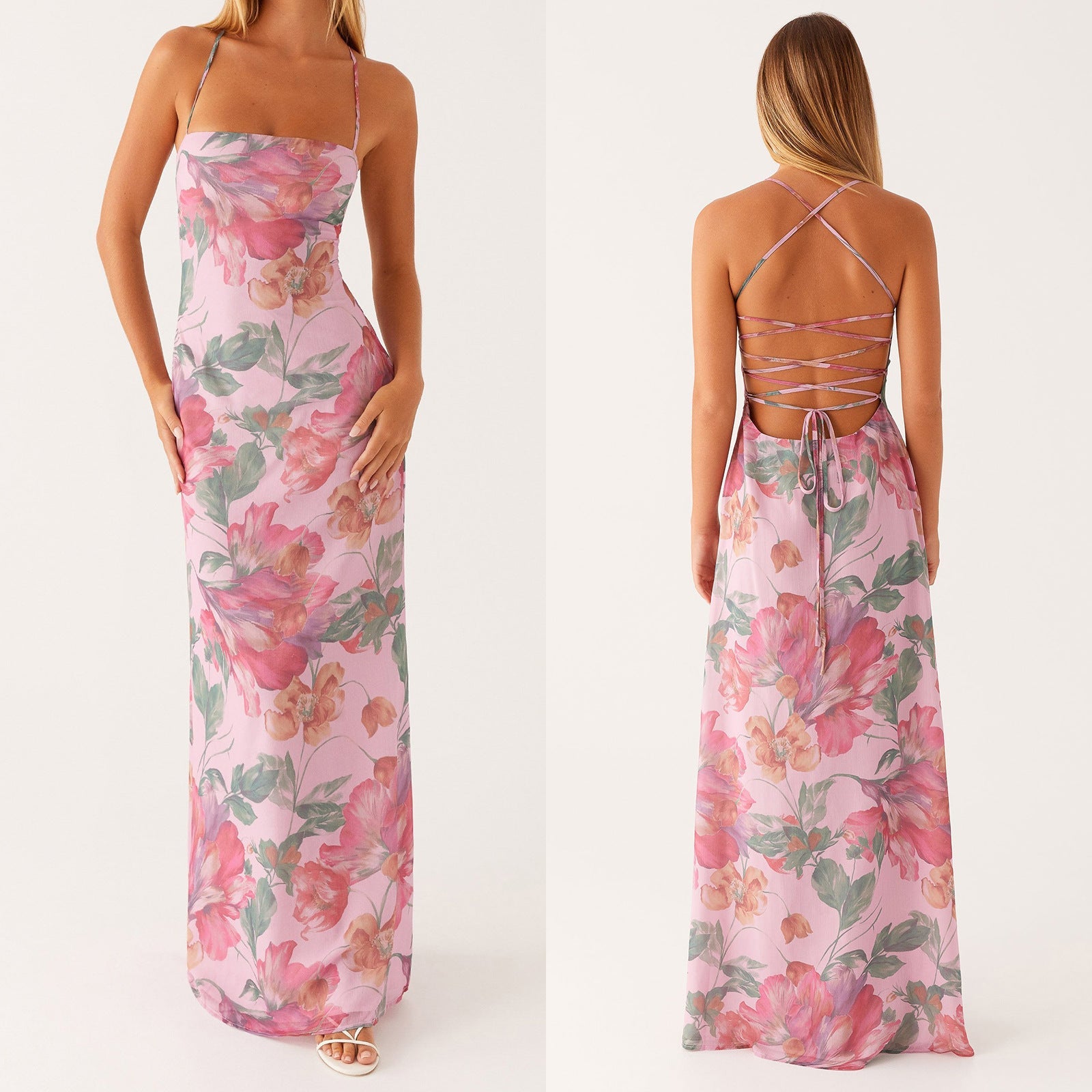 Robe maxi femme avec motif floral Heidi-Mode