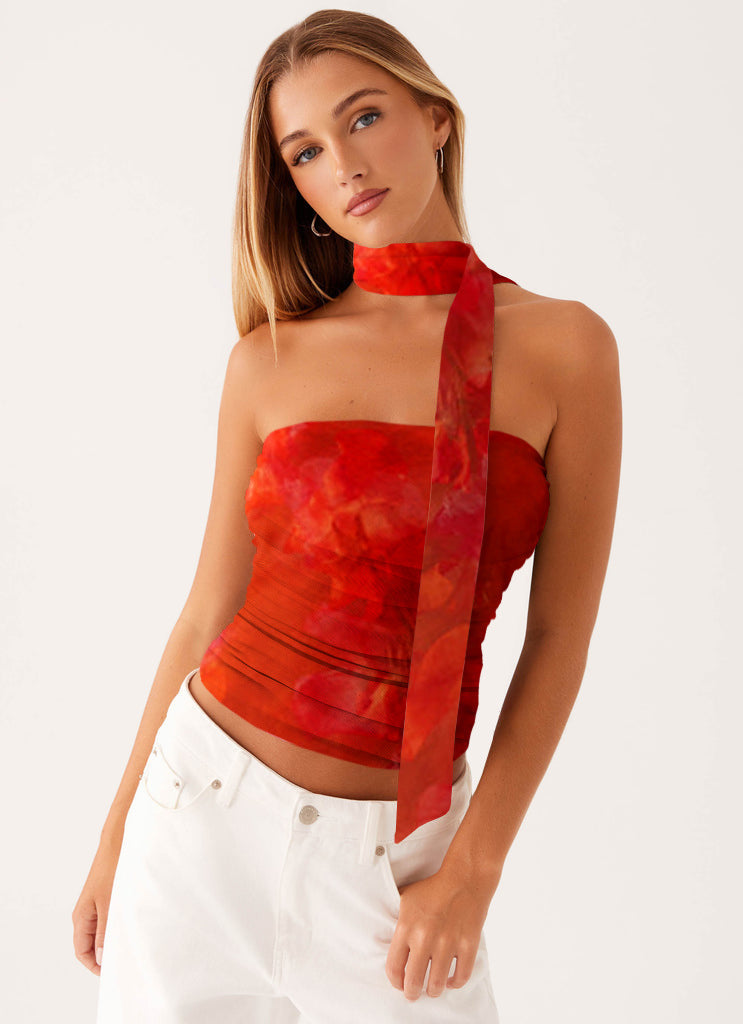 Top bandeau pour femmes avec des liens raffinés Heidi-Mode