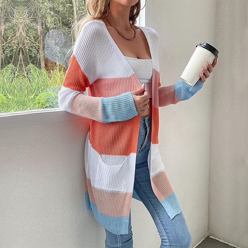Cardigan pour femmes à manches longues et poches