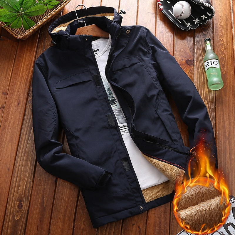 Veste parka-champ de style homme, coupe-vent et déperlant, avec capuche amovible et doublure en Sherpa Echo Archiv