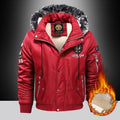 Veste bomber thermique matelassée pour hommes avec doublure en Sherpa, capuche en fausse fourrure amovible et coque extérieure en nylon déperlant Echo Archiv