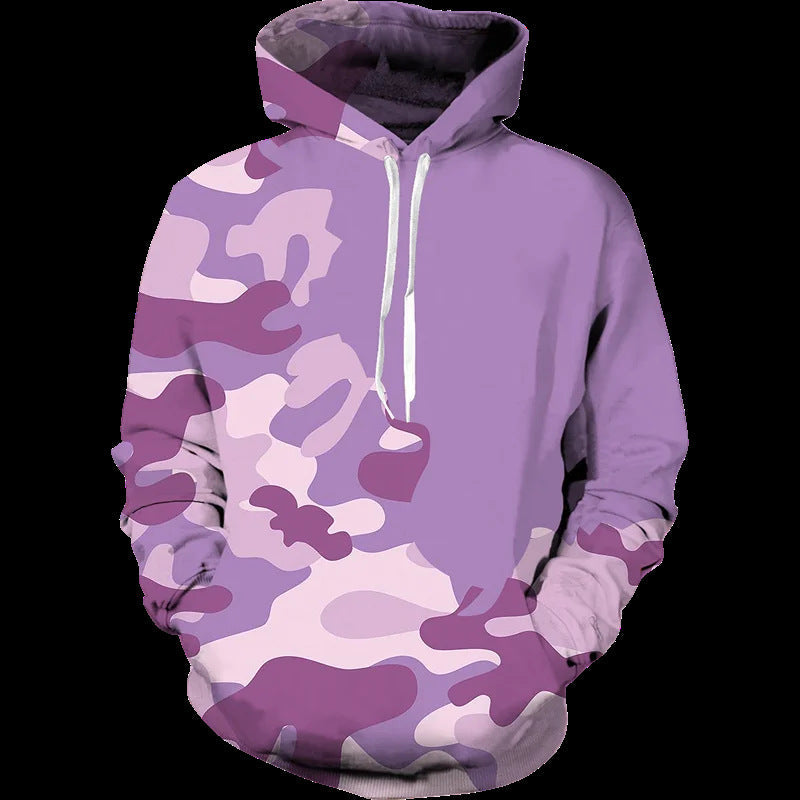 Sweat à capuche décontracté pour femmes avec design camouflage Echoarchiv