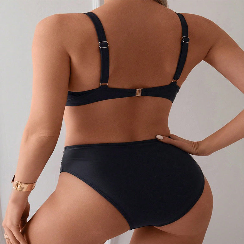 Bikini haut fermé pour femmes avec inserts tendance R&B
