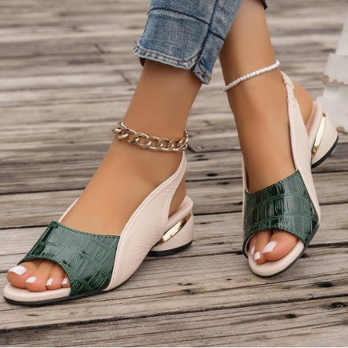Sandales à talons bloc pour femmes avec un design tendance et un matériau respirant Heidi-Mode