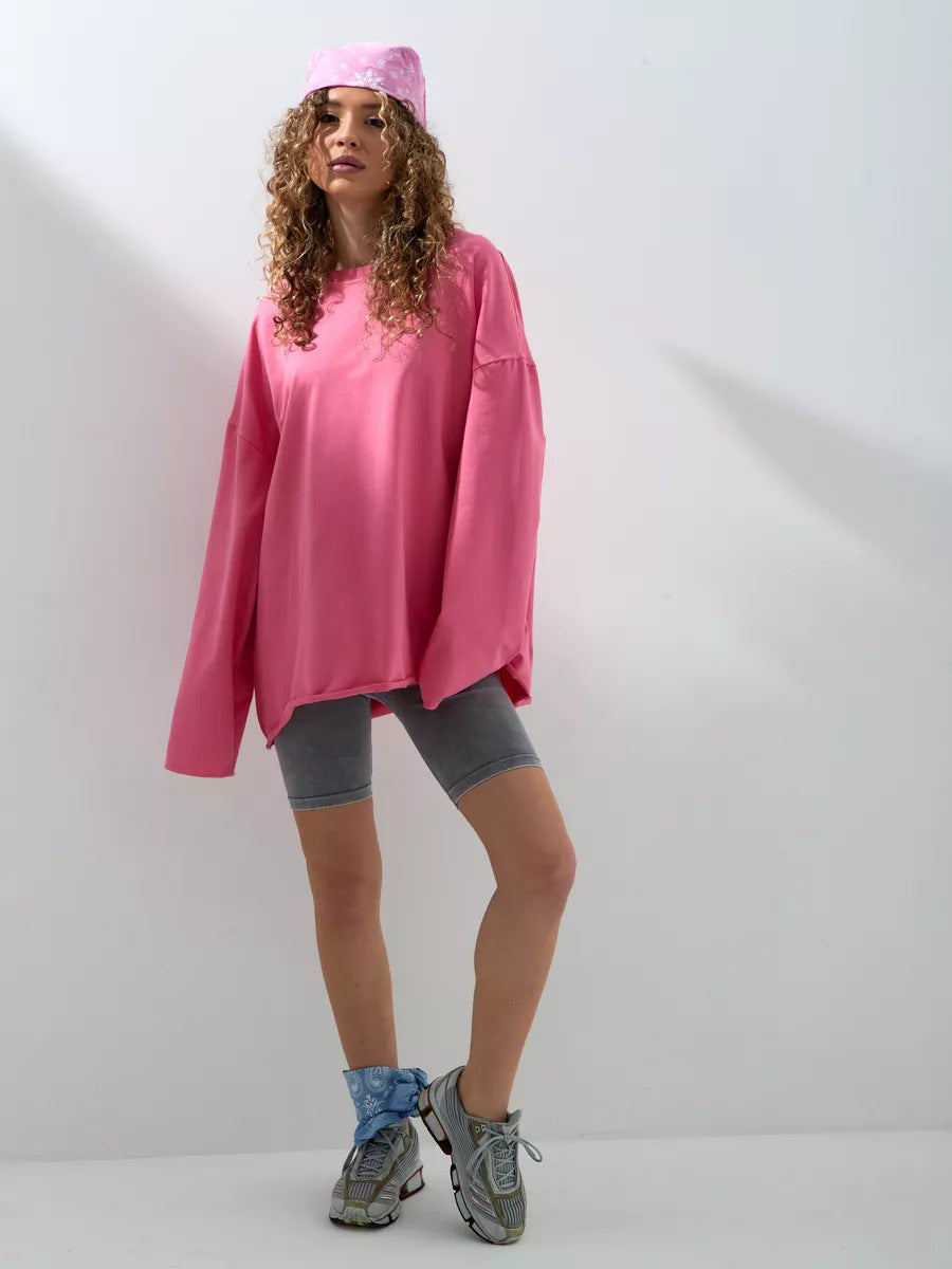 Sweatshirt ample pour femmes avec col rond et coupe oversize allongée Echo Archive