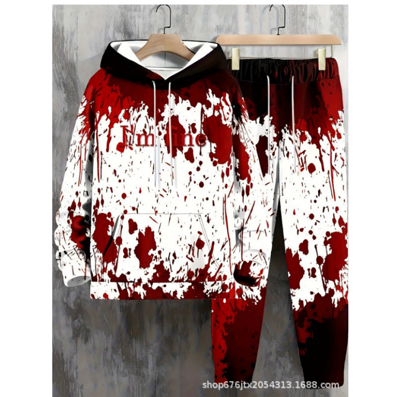 Sweat à capuche créatif pour femmes avec impression rouge sang Echoarchiv