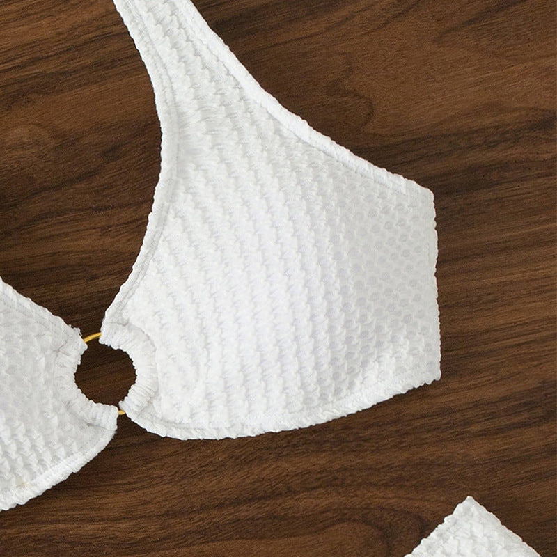 Bikini triangle taille haute pour femmes avec détail en anneau R&B