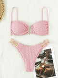 Ensemble de bikini push-up pour femmes avec bretelles décoratives R&B