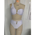 Ensemble de bikini pour femmes avec haut asymétrique et accents dorés R&B