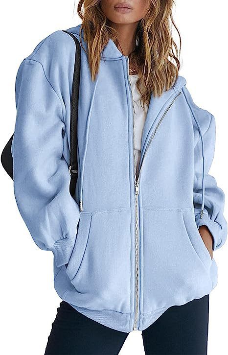 Veste à capuche surdimensionnée pour femmes avec fermeture éclair intégrale et poches kangourou Echo Archiv