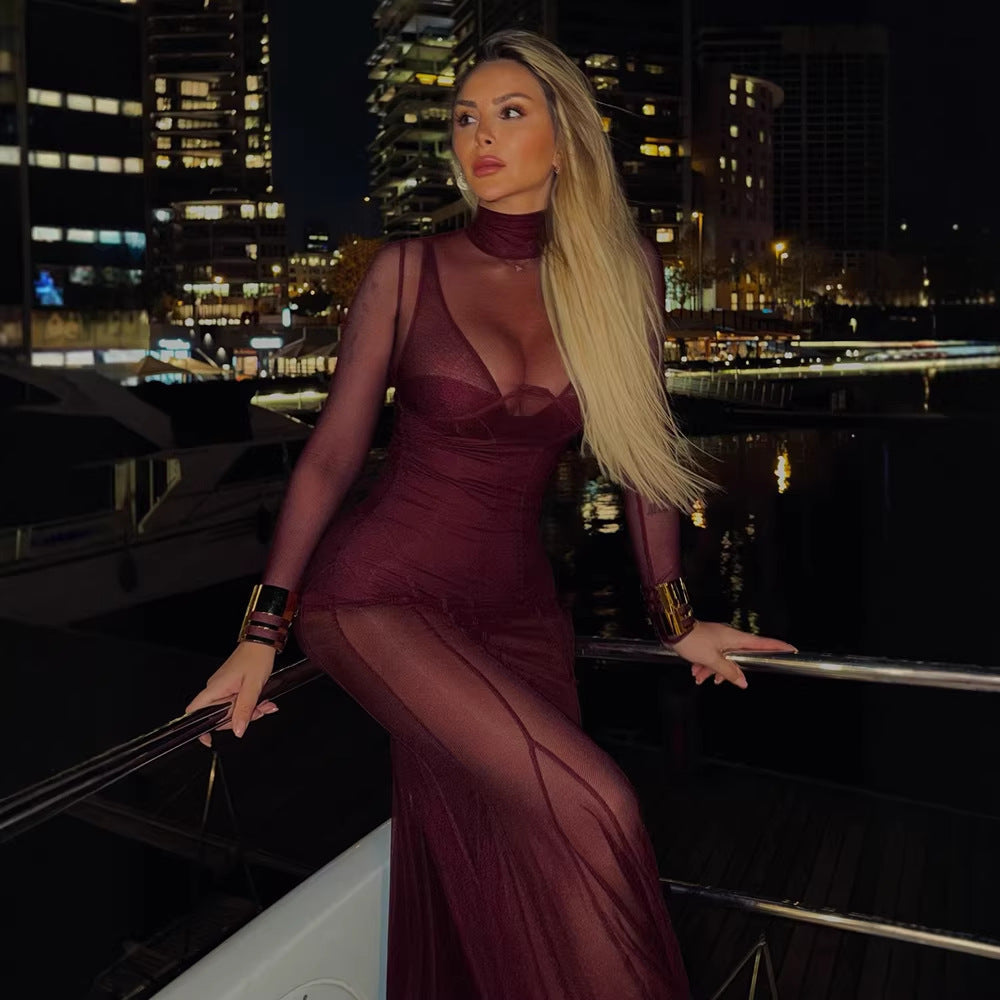 Robe de soirée élégante et transparente pour femmes Heidi-Mode