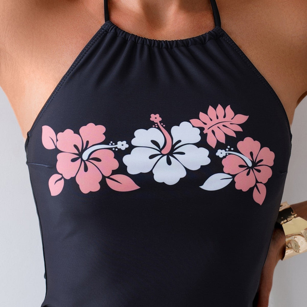 Ensemble Tankini Femme avec haut floral et shorts contrastants Echo Archiv