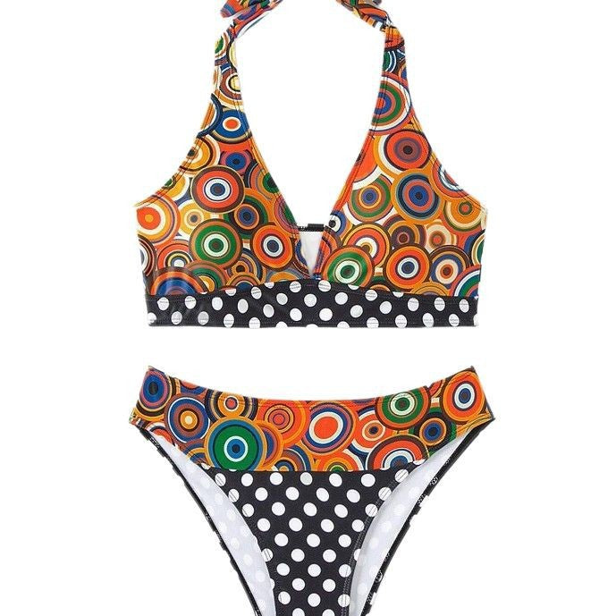 Bikini triangle femme avec motif graphique à la mode R&B