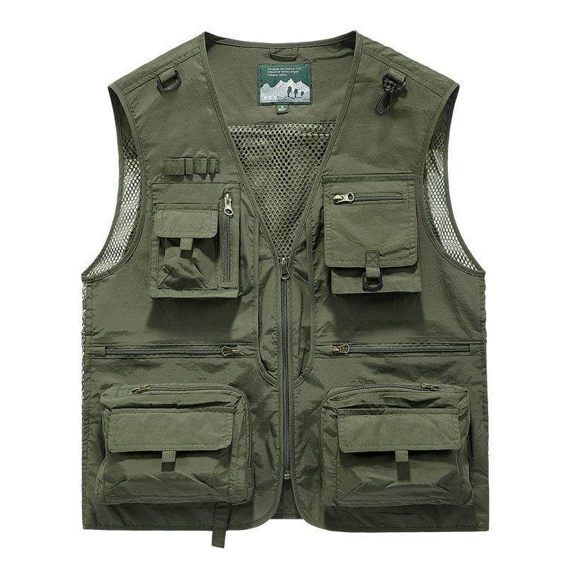 Gilet de pêche multifonctionnel pour hommes avec de nombreuses poches et inserts en mesh Echo Archiv