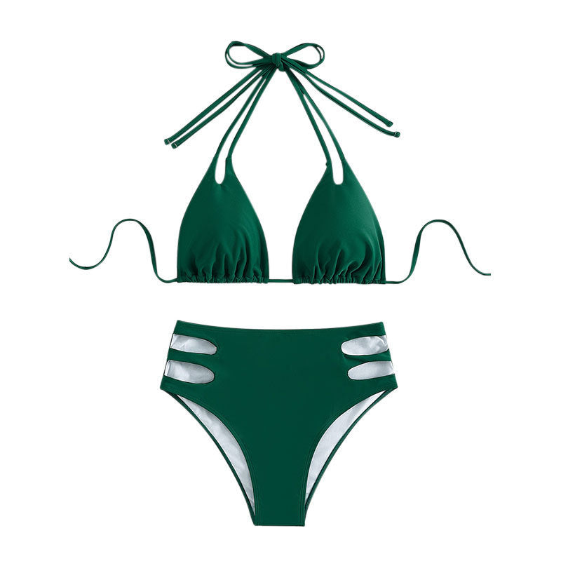 Bikini femme taille haute avec découpes à la mode R&B