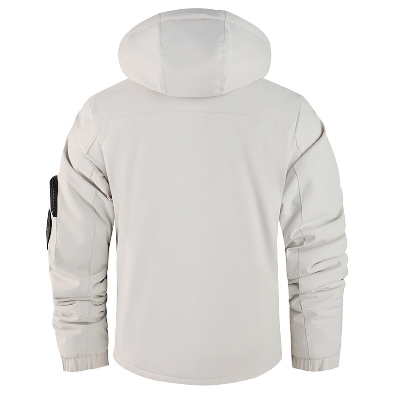 Veste de terrain pour hommes, coupe-vent, doublée, avec capuche et poches zippées multifonctionnelles Echo Archiv