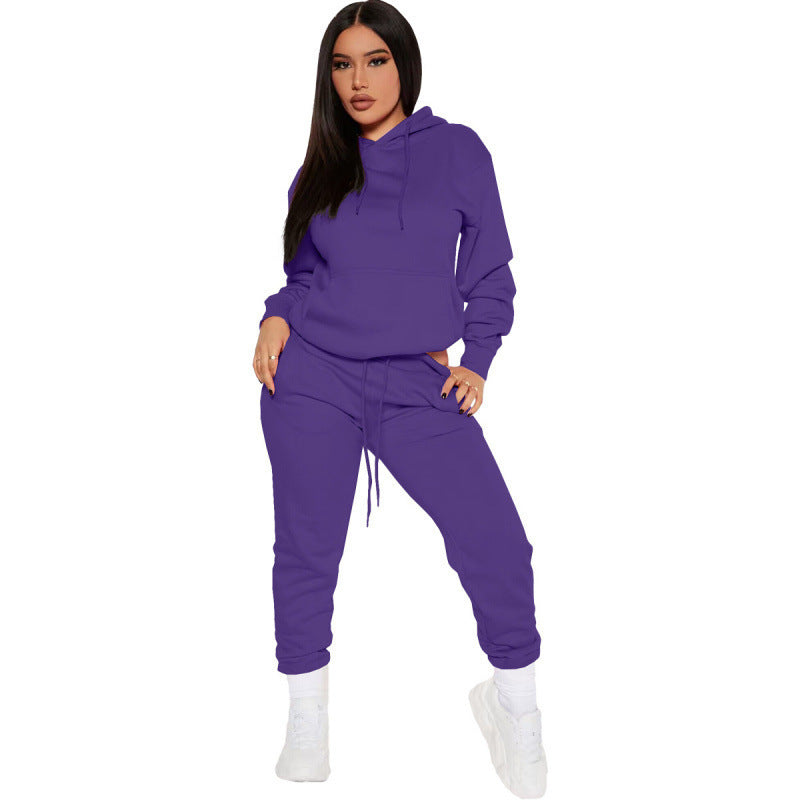 Ensemble de lounge pour femmes en deux parties avec sweat à capuche et pantalon de jogging taille haute en doux French Terry Echo Archiv