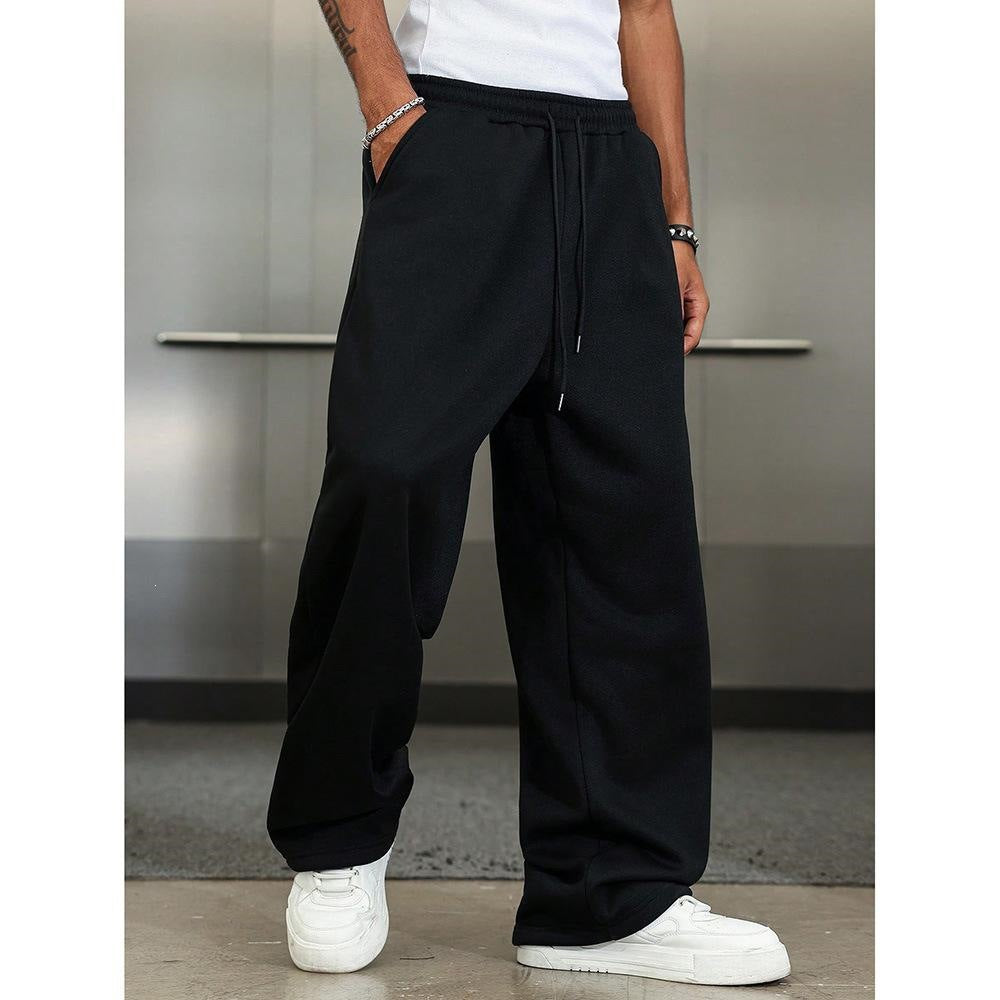 Pantalon Relax-Fleece pour hommes avec taille large, entrejambe bas, cordon élastique et poches latérales décontractées Echo Archiv