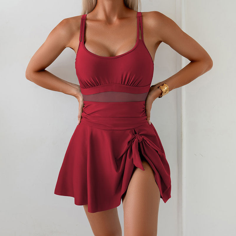 Maillot de bain élégant pour femmes avec jupe froncée R&B