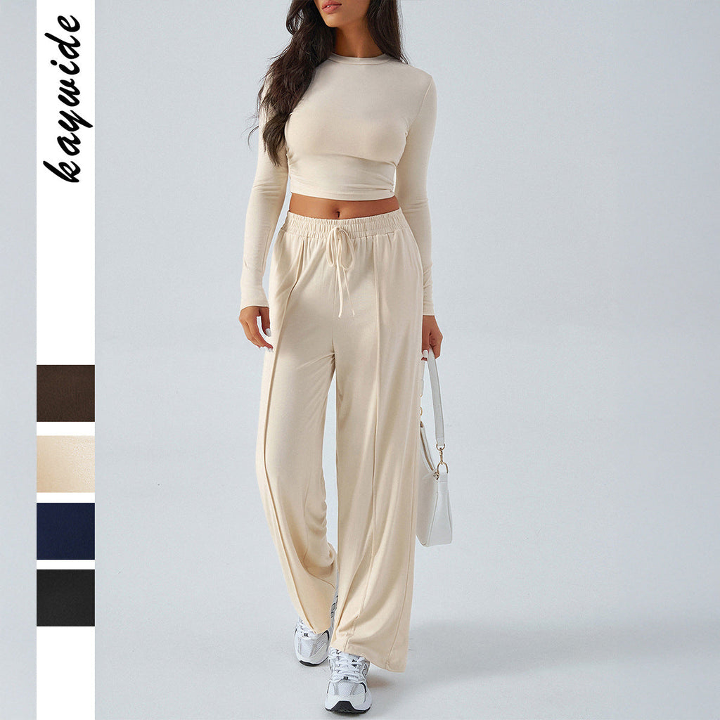 Pantalon lounge large pour femmes avec taille élastique et qualité jersey fluide Echo Archiv