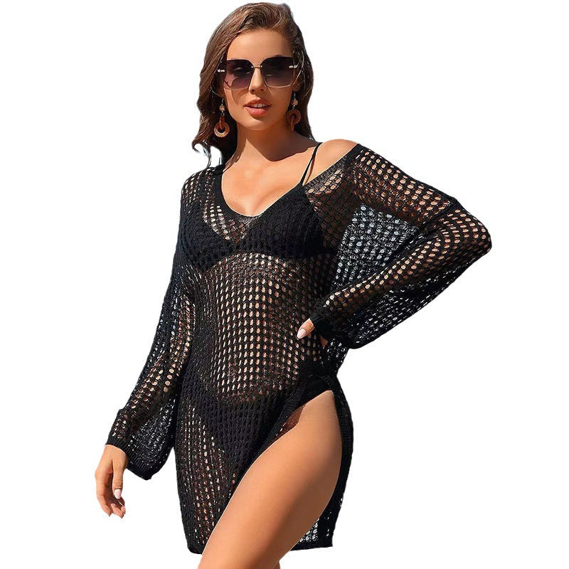 Robe en crochet élégante pour femmes avec décolleté profond R&B