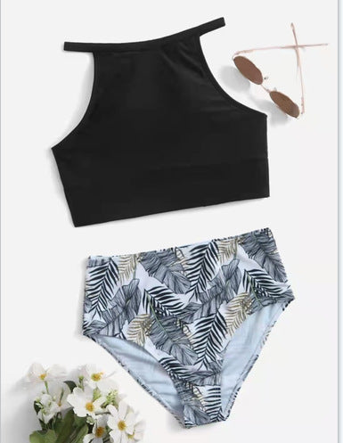 Ensemble de bikini taille haute pour femmes avec crop-top stylé Echo Archiv