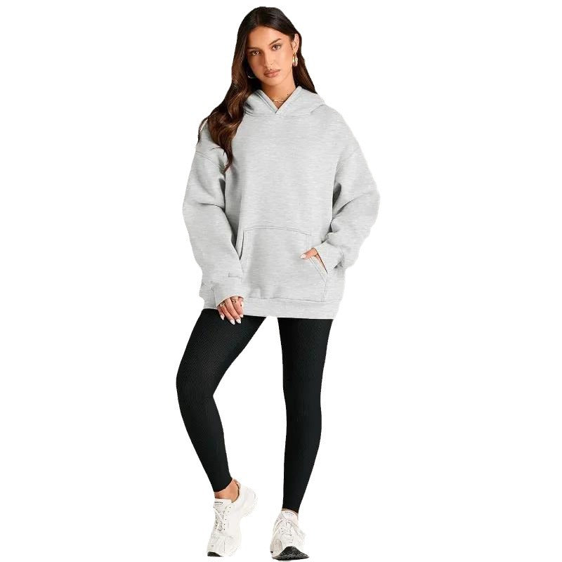 Sweat à capuche oversized pour femmes avec silhouette allongée et poche kangourou Echo Archiv